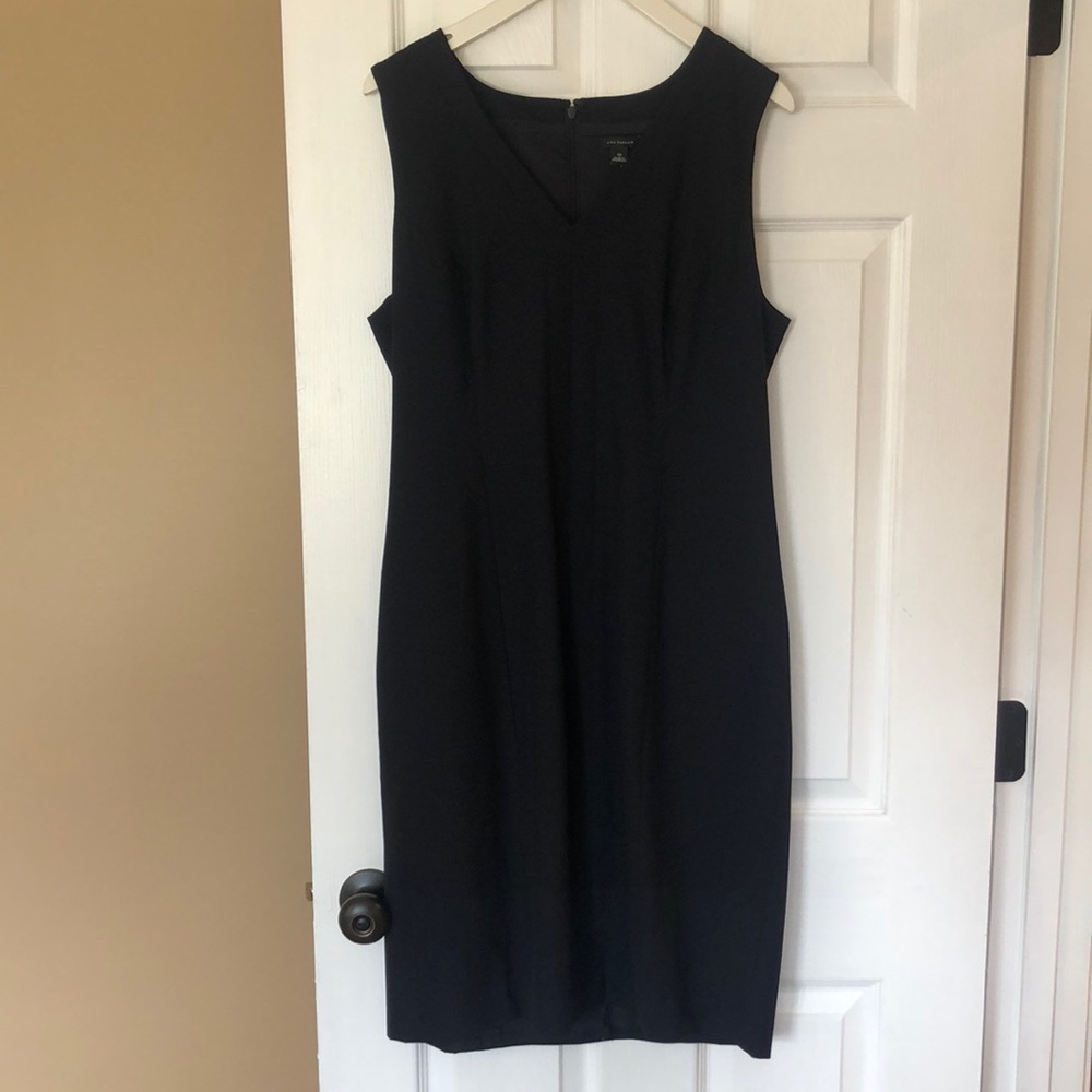 Ann Taylor Blue Sleeveless Mid Length Work Dress - Picture 4 of 7